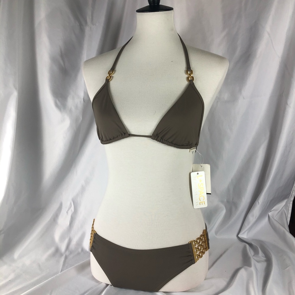 L Space By Monica Wise/Taupe Two Piece Bikini